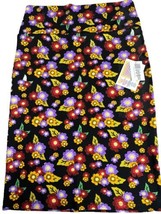 NEW LuLaRoe Small Black Purple Yellow Red Green Floral Cassie Pencil Skirt - $24.74