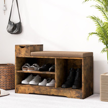 Entryway Storage Shoe Bench Wooden 1-Drawer 3 Open Compartments Shoes Or... - £75.29 GBP