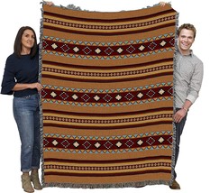 Saddleblanket Clay Blanket - Southwest Native American Inspired - Gift, 72x54 - £71.40 GBP