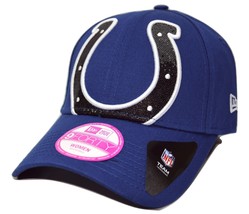 Indianapolis Colts New Era 9Forty Women&#39;s NFL Glimmer Glam Adjustable Cap Hat - £16.39 GBP