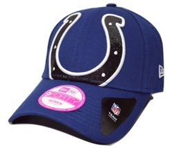 Indianapolis Colts New Era 9Forty Women&#39;s NFL Glimmer Glam Adjustable Cap Hat - £16.61 GBP