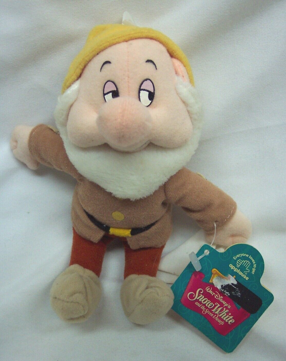 APPLAUSE Disney Snow White & The Seven Dwarfs SNEEZY DWARF 6" Bean Bag Toy - $16.34