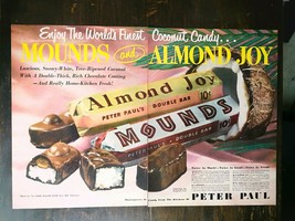 Vintage 1950 Mounds &amp; Almond Joy Candy Bars Peter Paul&#39;s Original Ad 721 - £5.30 GBP