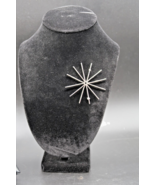 Vintage 2.25&quot; Unsigned Sun Star Burst Abstract Silver Tone Spoke Brooch ... - €12,83 EUR
