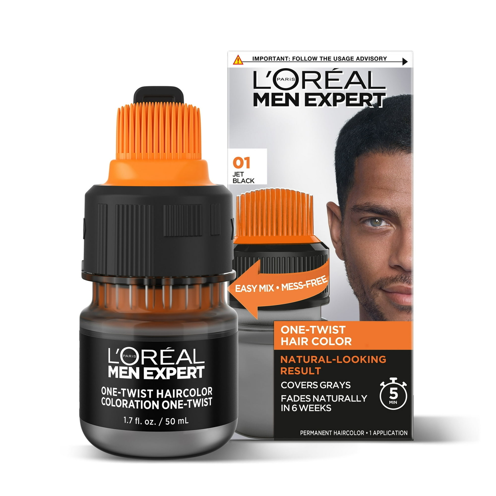 L'Oreal Paris Men Expert Easy Apply Permanent Haircolor, Jet Black 01, 1 Kit Item image 2