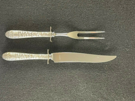 Vintage Sterling Silver Carving Set Frank M.Whiting &amp; Co Flower Pattern - £78.52 GBP