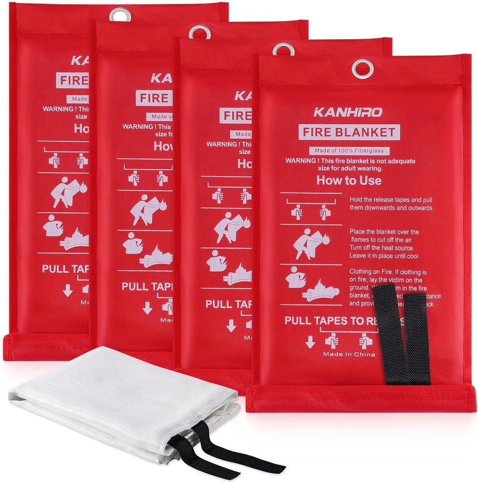 Lightweight Fire Suppression Blanket - 4 Pack, 39" x 39" Waterproof Fiberglass Item image 3