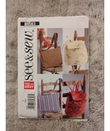 Butterick See and Sew B4583 Utility Bags Messenger Bag Backpack Uncut FF - £9.80 GBP