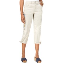 Style &amp; Co. Women&#39;s Embroidered Capri Pants Stonewall Plus Size 22W NEW W TAG - £38.53 GBP