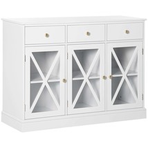 45&quot; Farmhouse Sideboard Buffet Cabinet, White - $282.99