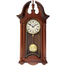 Bedford Clock Collection Delphine 27 Inch Mahogany Chiming Pendulum Wall... - $142.83