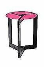 Modern Accent End Table -Black Frame with Semi-Round Pink Powder-Coated ... - £62.94 GBP