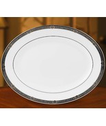 Lenox Vintage Jewel White Oval Serving Platter 13&quot; Gold Dot Platinum USA... - £153.33 GBP
