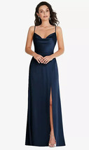 Dessy TH098..Cowl-Neck A-Line Maxi Dress with Adjustable Straps..Midnight.Sz XS - £58.95 GBP