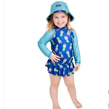 UV Skinz Girls Toddler Size 3T Blue Pineapple 3 Piece Swimwear Set Swims... - £9.02 GBP