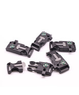 10Pcs Pack Black 5/8" Compass Flint Scraper Fire Starter Whistle Buckle Plastic - $19.61 CAD