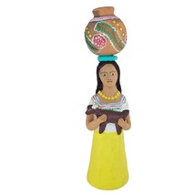 Guillermina Aguilar Alcantar Clay Figurine Woman Pot On Head Goat Oaxaca... - £65.46 GBP