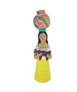 Guillermina Aguilar Alcantar Clay Figurine Woman Pot On Head Goat Oaxaca... - $85.00