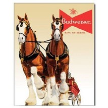 Budweiser Bud Beer Clydesdale Team Vintage Retro Style Decor Metal Tin S... - £12.63 GBP