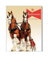 Budweiser Bud Beer Clydesdale Team Vintage Retro Style Decor Metal Tin S... - £12.63 GBP