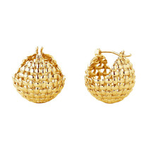 Hoop 14K Gold Small Basket Earrings for Women - $747.37 MXN