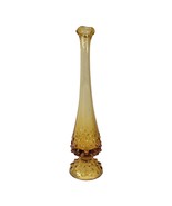 Vintage Fenton Amber Hobnail Pedestal Base Swung Bud Vase 9&quot; not Stamped - £18.29 GBP