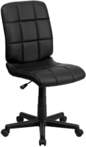 The Flash Furniture Mid-Back Black Quilted Vinyl Swivel Task Office Chair. - £90.66 GBP