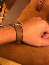 Artist Handcrafted Luxury Leather Watch Wristband. 20-22mm Wide. Universal Fit. image 4