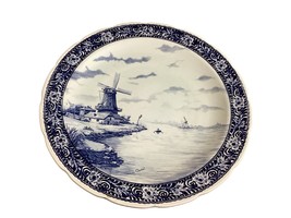 Antique Delft Blue Hand Painted Wind Mill Collectible Hanging 16” Plate - £699.04 GBP