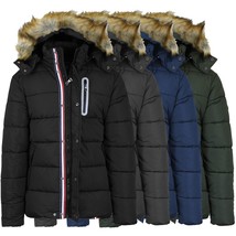 Men&#39;s Heavyweight Tech Puffer Jacket With Chest Pocket  Detachable Faux ... - $1,120.83 MXN