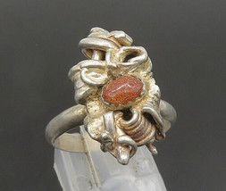 925 Sterling Silver - Vintage Brutalist Abstract Knot Druzy Ring Sz 8 - RG24513 - £46.79 GBP