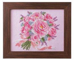 Cosmo Peony Bouquet Seasonal Flower Arrangement Cross Stitch Kit - $37.10