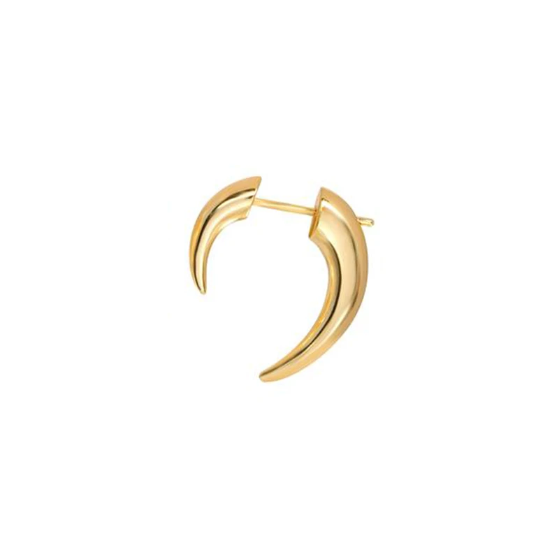 925 Sterling Silver Bohemian Moon Stud Earrings for Women Tribal Style Ox Horn C - £13.47 GBP