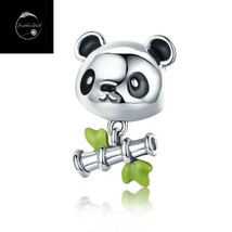 Panda Bear And Bamboo Animal Bead Charm Genuine Sterling Silver 925 Bracelets - £17.64 GBP