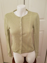 Vintage Old Navy Soft Apple Green Button Front M Lambswool Blend Sweater - £13.27 GBP