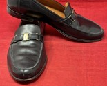 SALVATORE FERRAGAMO Studio ITALY Made Black Leather Buckle Shoe Sz 9 D S... - £59.36 GBP