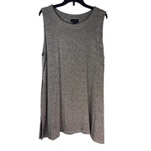 J.Jill Wearever Collection Womens Sweater Tank Size L Gray Tunic Side Slits - £13.78 GBP