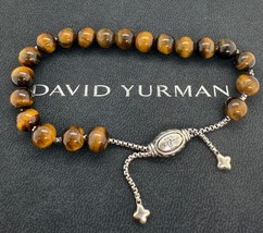David Yurman .925 Sterling Silver Spiritual Bead Tiger&#39;s Eye Ball Bracelet - €169,49 EUR