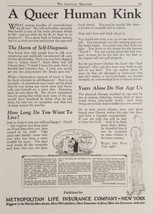 1924 Print Ad Metropolitan Life Insurance Company Queer Human Kink New York,NY - £16.66 GBP