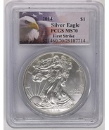 2014 Silver American Eagle Graded by PCGS as MS70 First Strike - €67,87 EUR