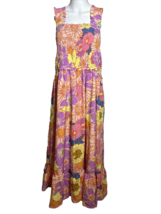 New Entro MIdi Dress Women&#39;s 2X Lavender Sleeveless Smocked Floral Bohemian Boho - £21.55 GBP