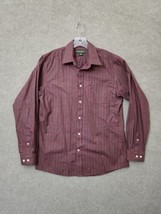 Eddie Bauer Button Up Shirt Mens M Red Multi Check Wrinkle Resistant Cla... - $24.62