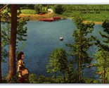 Lake View Boat Dock Near Lake View Arkansas AR UNP Linen Postcard R28 - £2.33 GBP