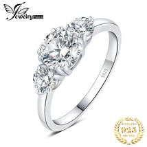 Moissanite GRA 1.4ct 925 Sterling Silver 3 Stone Wedding Engagement Ring for Wom - £39.07 GBP