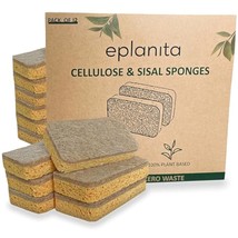 Natural Plant Based Scrub Sponges (12 Pack), Non-Scratch, Biodegradable Eco Scou - £22.55 GBP