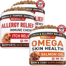 Allergy Relief + Omega 3 Dogs Bundle - Itchy Skin Treatment + Allergy &amp; ... - $58.99