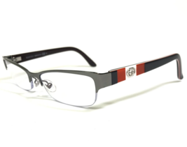 Gucci Eyeglasses Frames GG4213 9S5 Brown Gray Silver Red White Stripe 53-17-135 - £106.10 GBP