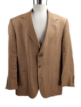 Bachrach Linen Blend USA Lightweight Golden Brown Men&#39;s 46L XL Suit Coat - $34.64