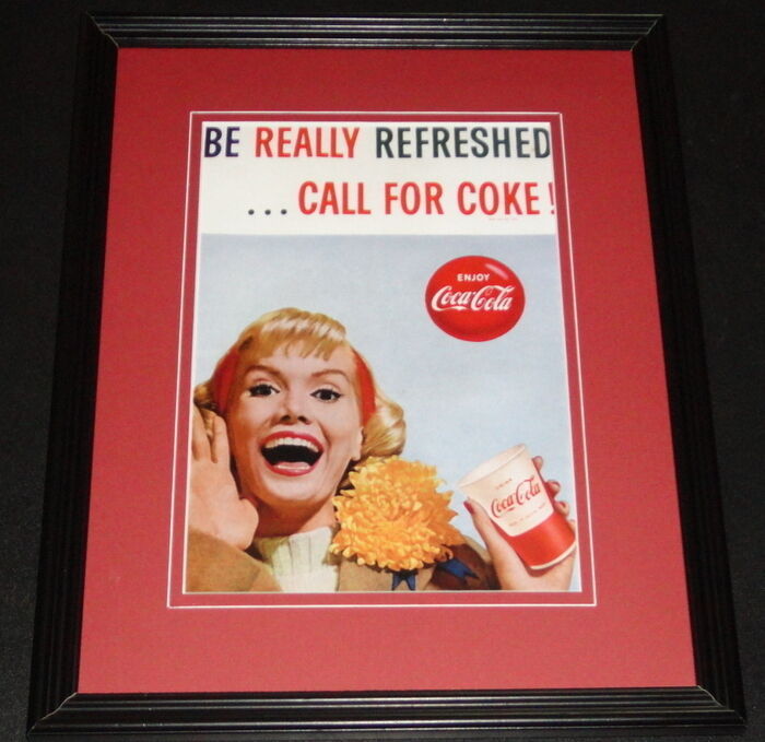 1960s Coca Cola Be Really Refreshed Framed 11x14 Poster Display Official Repro - $34.64