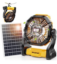 Solar Fan with LED Lantern, 10W Solar Panel Rechargeable Battery Power o... - $55.34 CAD